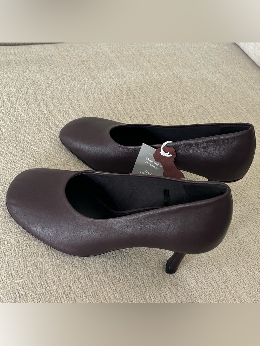 H&M Women's Genuine Leather Pumps in Dark Brown